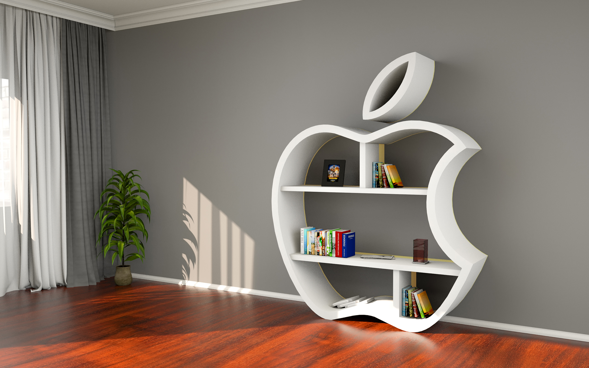 Apple bookshelf by EA09studio 3DOcean